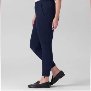 Universal Standard Moro Ponte Pants 10/12 Navy High Rise Pull-On Stretch Work T
